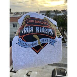Vintage Y2K Harley Davidson Baja Riders Cabo San Lucas gray tshirt XL bikercore